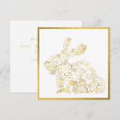 Klassieke Gold Bunny Easter Kaart (Voorkant / Achterkant)