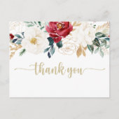 Klassieke Gold Burgundy White Floral Briefkaart (Voorkant)