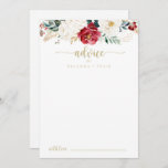 Klassieke Gold Burgundy White Floral Wedding Advieskaart<br><div class="desc">Deze klassieke gouden bruine bruine bruidsflorale huwelijksvoordracht is perfect voor een rustige bruiloft. Het ontwerp is voorzien van waterverf-witte, bruine en goudbloemen en bessen met groene bladeren die in elegante bouquets zijn gegoten. Deze kaarten zijn perfect voor een bruiloft, vrijgezellenfeest, baby shower, graduatiedag en nog veel meer. Pas de kaarten...</div>