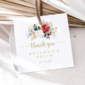 Klassieke Gold Burgundy White Floral Wedding Bedankjes Labels