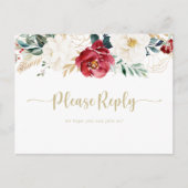 Klassieke Gold Burgundy White Menu Keuze Rsvp (Voorkant)