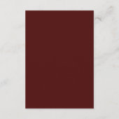 Klassieke Gold Burgundy White Wedding Directions Informatiekaartje (Achterkant)