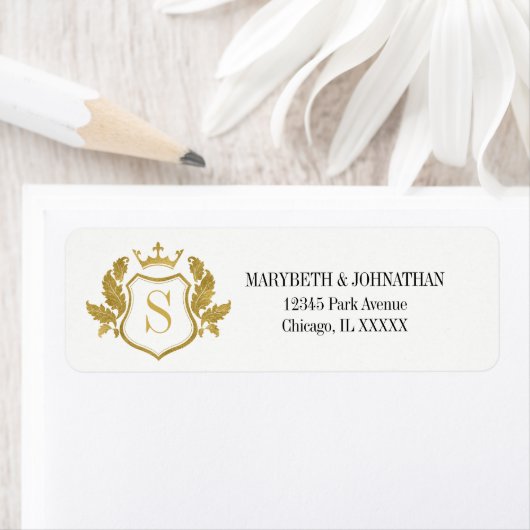 Klassieke Gold Crest Weddenlabel Etiket (Insitu)