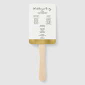 Klassieke Gold Crest Wedding Program Handje Fan Handwaaier (Achterkant)