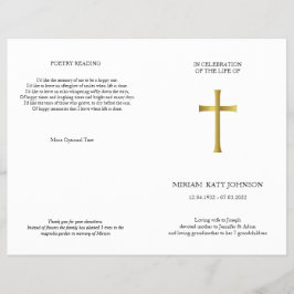 Klassieke Gold Cross, elegant vouwbaar gedenkteken Flyer