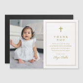 Klassieke Gold Cross Foto Baptisme Hartelijk dank (Voorkant / Achterkant)
