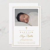 Klassieke Gold Cross Religieuze Baptisme & Christe Kaart (Voorkant / Achterkant)