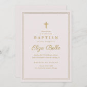 Klassieke Gold Cross Religieuze Baptisme & Christe Kaart (Voorkant / Achterkant)