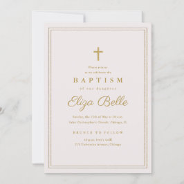 Klassieke Gold Cross Religieuze Baptisme & Christe Kaart
