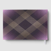 Klassieke Gold Deco Paarse Calligrafie Monogram Gastenboek (Achterkant)