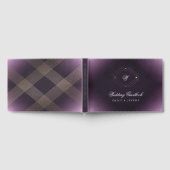 Klassieke Gold Deco Paarse Calligrafie Monogram Gastenboek (Volledig)