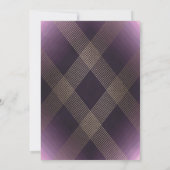 Klassieke Gold Deco Paarse Calligrafie Monogram Kaart (Achterkant)