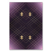 Klassieke Gold Deco Paarse Calligrafie Monogram Kaart (Achterkant)