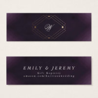 Klassieke Gold Deco Paarse Calligrafie Monogram