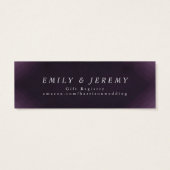 Klassieke Gold Deco Paarse Calligrafie Monogram Mini Visitekaartjes (Achterkant)