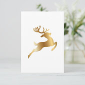 Klassieke Gold Deer-kerstkaart RSVP Kaartje (Staand voorkant)