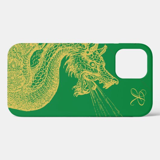 Klassieke Gold Dragon Monogram Hoesje-Mate iPhone  Case-Mate iPhone Case (Achterkant (horizontaal))