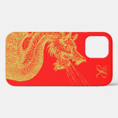 Klassieke Gold Dragon Monogram Hoesje-Mate iPhone  Case-Mate iPhone Case (Achterkant (horizontaal))