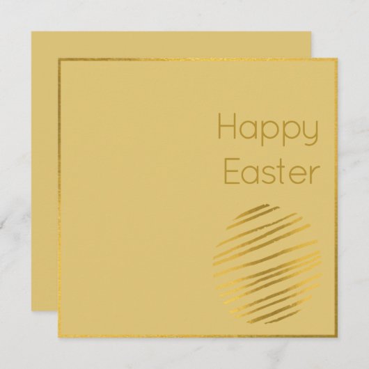 Klassieke Gold Egg Easter Kaart (Voorkant / Achterkant)