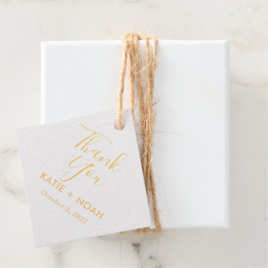 Klassieke Gold en fotobruiloft Hartelijk dank Bedankjes Labels (Met doos)