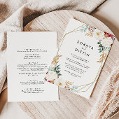 Klassieke Gold Floral Back & Front Formal Wedding Kaart