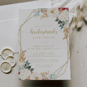 Klassieke Gold Floral Bridesmaids Luncheon Shower Kaart