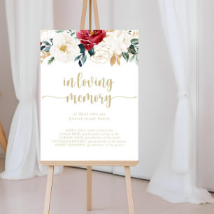 Klassieke Gold Floral in Loving Memory Sign Poster