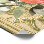 Klassieke  Gold Floral Quinceanera Welkom Poster (Hoek)