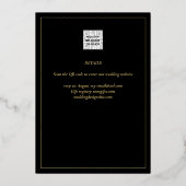 Klassieke GOLD FOIL Black Elegant Classic Weddensc Folie Uitnodiging (Achterkant)