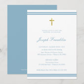 Klassieke Gold Foil Boys Baptisme Communauteit Inv Kaart (Voorkant / Achterkant)