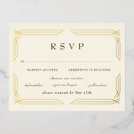 Klassieke Gold Foil Byzantine RSVP Folie Uitnodiging Briefkaart