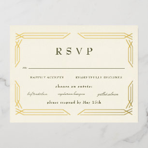 Klassieke Gold Foil Byzantine RSVP Folie Uitnodiging Briefkaart