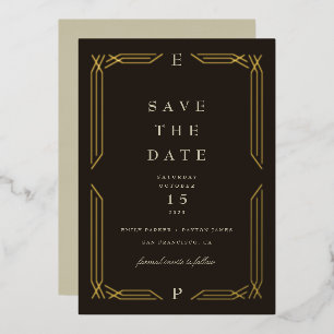 Klassieke Gold Foil Byzantine Save the Date Folie Uitnodiging