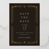 Klassieke Gold Foil Byzantine Save the Date Folie Uitnodiging (Voorkant)