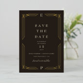 Klassieke Gold Foil Byzantine Save the Date Folie Uitnodiging (Staand Voorkant)
