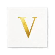 Klassieke Gold Foil Monogram V
