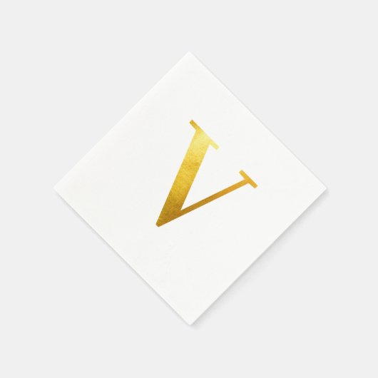 Klassieke Gold Foil Monogram V Servet (Hoek)