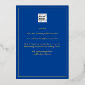 Klassieke GOLD FOIL Text Blue Wedding Elegant Folie Uitnodiging (Achterkant)