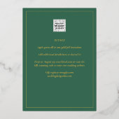 Klassieke GOLD FOIL Text Green Wedding Elegant Fol Folie Uitnodiging (Achterkant)