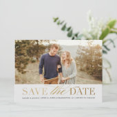 Klassieke Gold Foto slaat de datum op Kaart (Staand voorkant)