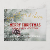 Klassieke Gold Glitter Script-kerstgroeten Briefkaart (Voorkant)