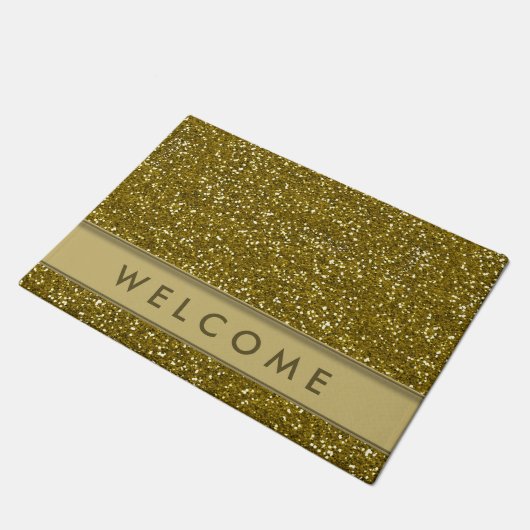 Klassieke Gold Glitter: welkom Deurmat (Schuin)