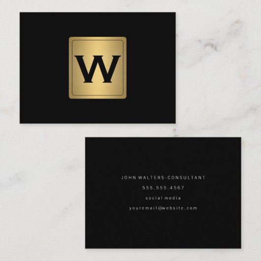 Klassieke Gold Label met monogram (Voorkant / Achterkant)