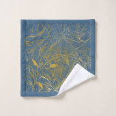 Klassieke Gold Leaf Blue Background Bad Handdoek (Wasdoekje)