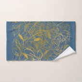 Klassieke Gold Leaf Blue Background Bad Handdoek (Handdoek)