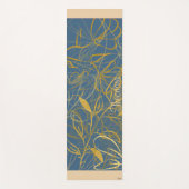 Klassieke Gold Leaf Blue Background Yogamat (Voorkant)