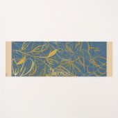 Klassieke Gold Leaf Blue Background Yogamat (Voorkant (horizontaal))
