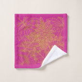 Klassieke Gold Leaf Fuchsia achtergrond Bad Handdoek (Wasdoekje)