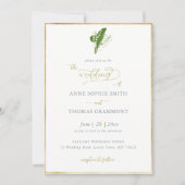 Klassieke Gold Lijst Spring Lily van Valley Weddin Kaart (Voorkant)