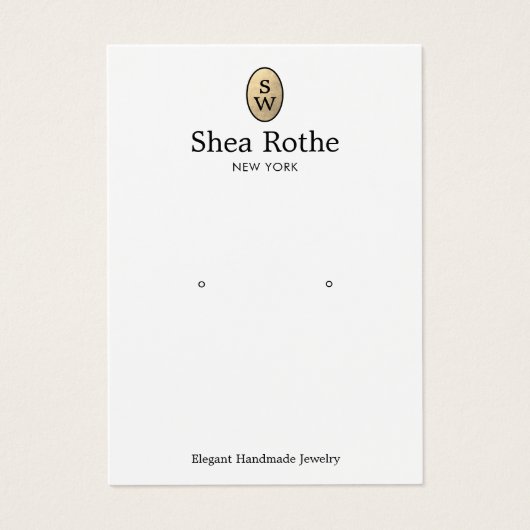 Klassieke Gold Monogram Oorsprongskaart Visitekaartje (Voorkant)